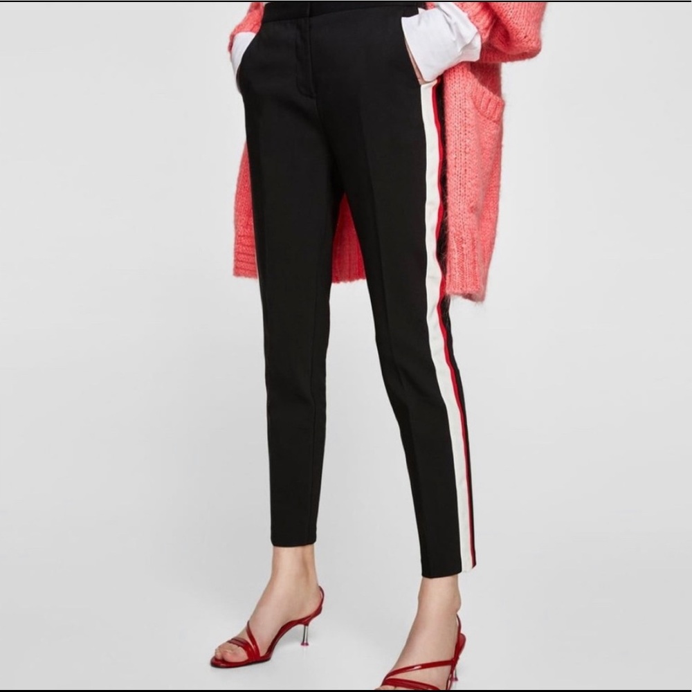 NWT - Zara red and white stripe pants
